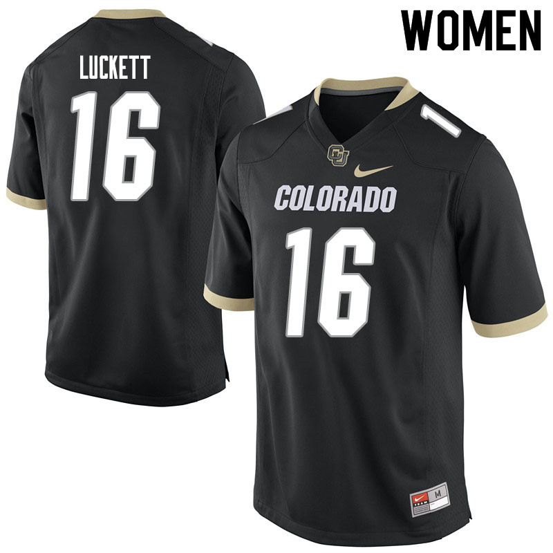 Women #16 Tarik Luckett Colorado Buffaloes College Football Jerseys Sale-Black - Click Image to Close